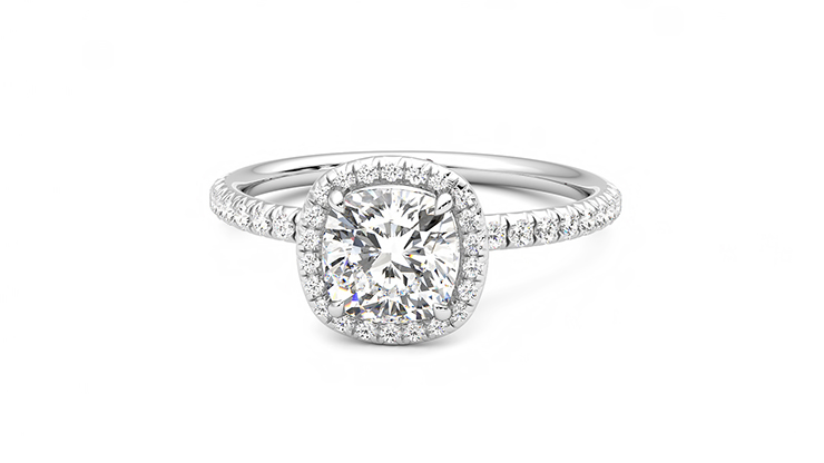 Taylor & Hart Dawn Cushion Engagement Ring 360 degree image 27
