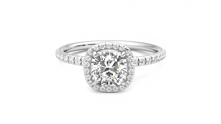Dawn, 18ct White Gold halo style engagement ring