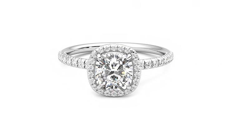 Taylor & Hart Dawn Cushion Engagement Ring 360 degree image 28