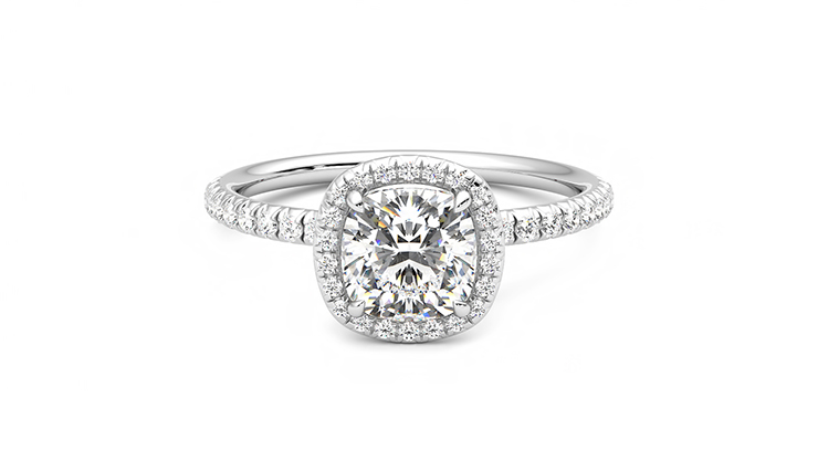 Taylor & Hart Dawn Cushion Engagement Ring 360 degree image 29