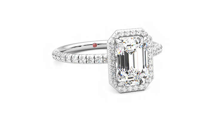 Taylor & Hart Dawn Emerald Engagement Ring 360 degree image 3
