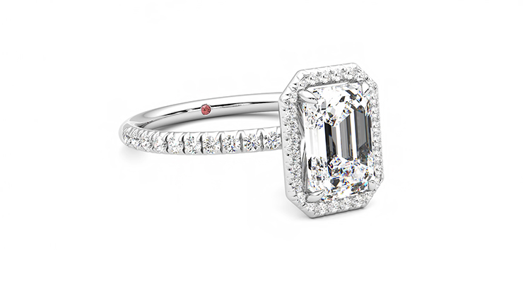 Taylor & Hart Dawn Emerald Engagement Ring 360 degree image 4