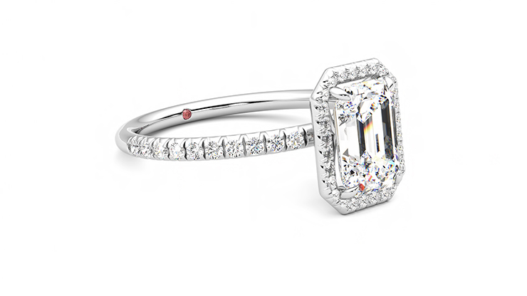 Taylor & Hart Dawn Emerald Engagement Ring 360 degree image 5