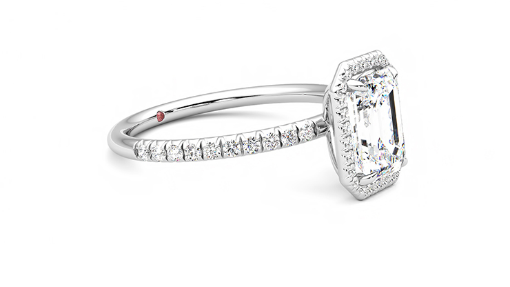 Taylor & Hart Dawn Emerald Engagement Ring 360 degree image 6