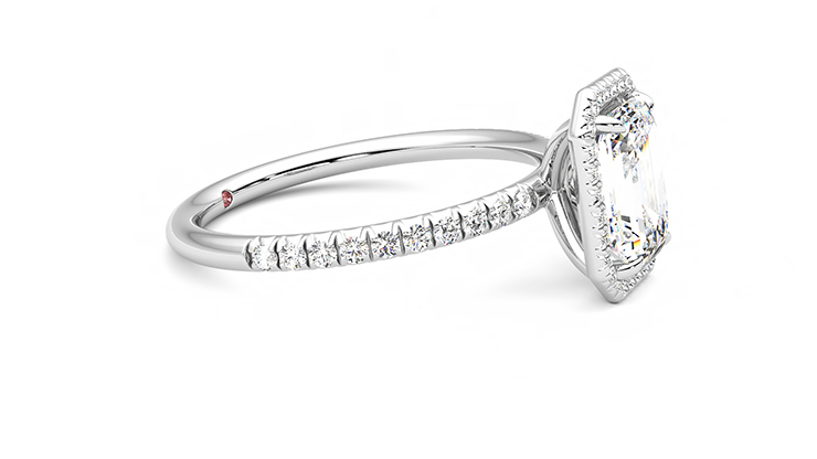 Taylor & Hart Dawn Emerald Engagement Ring 360 degree image 7