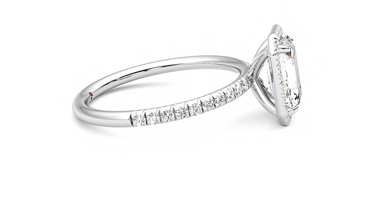 Taylor & Hart Dawn Emerald Engagement Ring 360 degree image 8