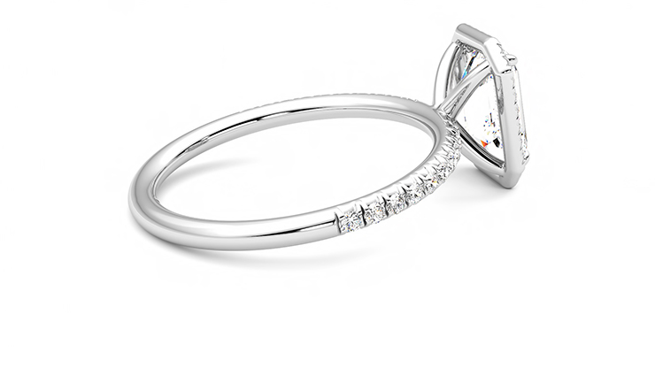 Taylor & Hart Dawn Emerald Engagement Ring 360 degree image 10