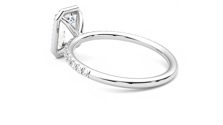Taylor & Hart Dawn Emerald Engagement Ring 360 degree image 17