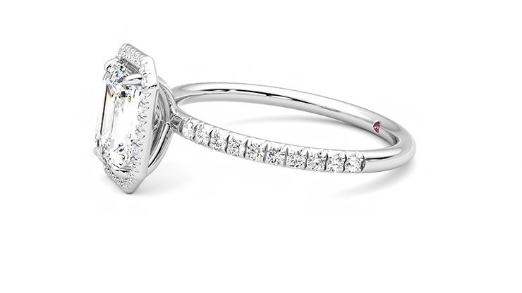 Taylor & Hart Dawn Emerald Engagement Ring 360 degree image 21