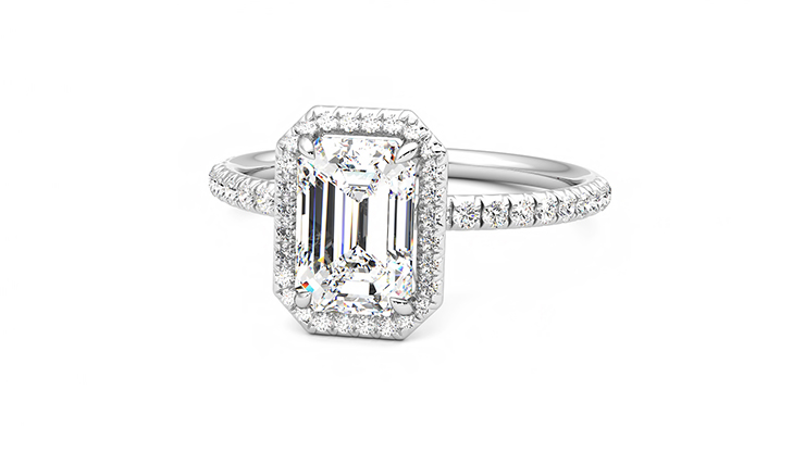Taylor & Hart Dawn Emerald Engagement Ring 360 degree image 26