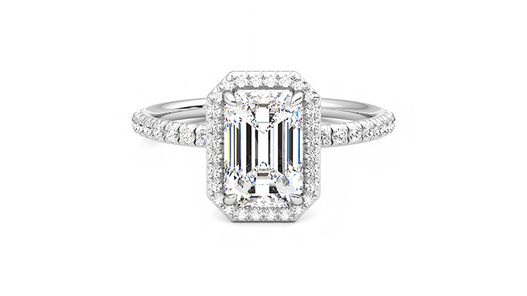 Taylor & Hart Dawn Emerald Engagement Ring 360 degree image 29