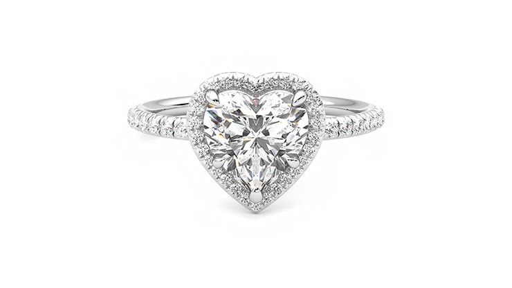 Taylor & Hart Dawn Heart Engagement Ring 360 degree image 0
