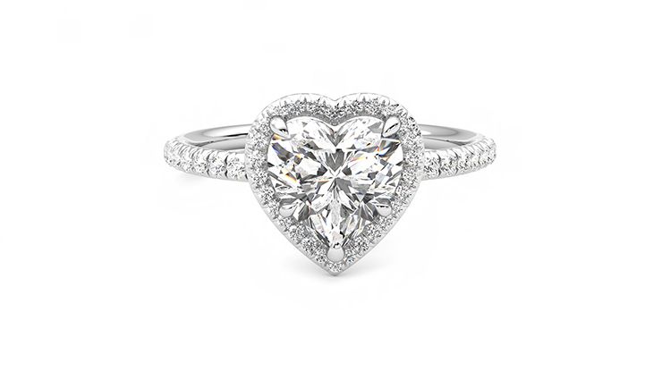 Taylor & Hart Dawn Heart Engagement Ring 360 degree image 1