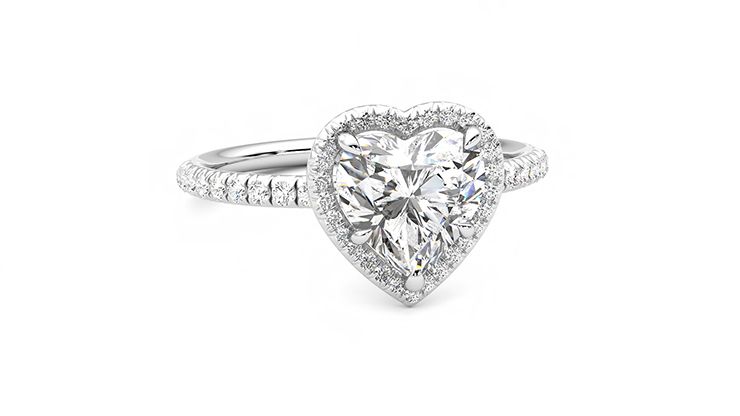Taylor & Hart Dawn Heart Engagement Ring 360 degree image 3