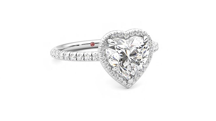 Taylor & Hart Dawn Heart Engagement Ring 360 degree image 4