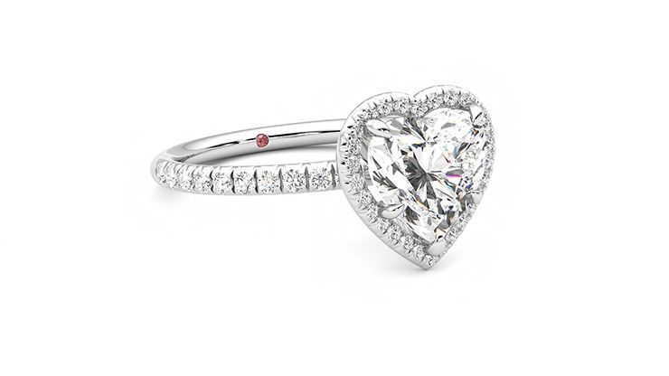 Taylor & Hart Dawn Heart Engagement Ring 360 degree image 5