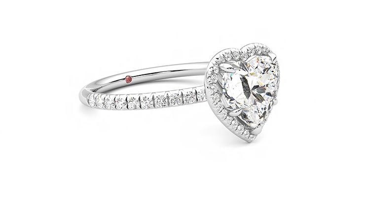 Taylor & Hart Dawn Heart Engagement Ring 360 degree image 6