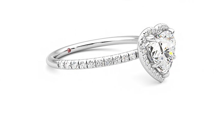 Taylor & Hart Dawn Heart Engagement Ring 360 degree image 7