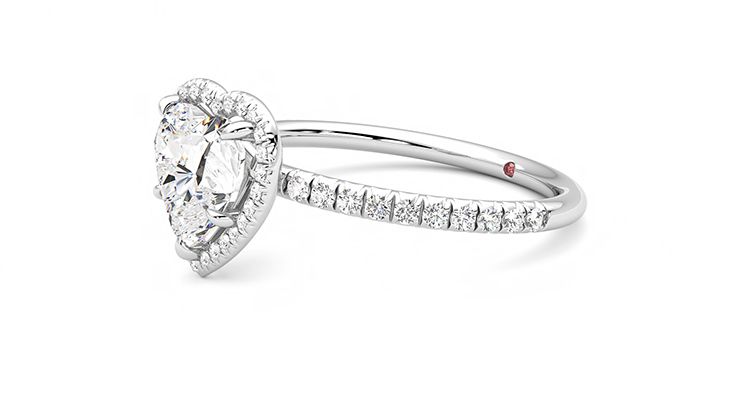 Taylor & Hart Dawn Heart Engagement Ring 360 degree image 23
