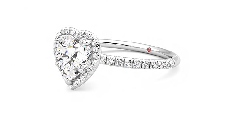 Taylor & Hart Dawn Heart Engagement Ring 360 degree image 24
