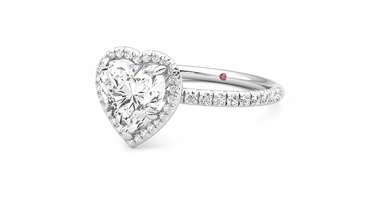 Taylor & Hart Dawn Heart Engagement Ring 360 degree image 25