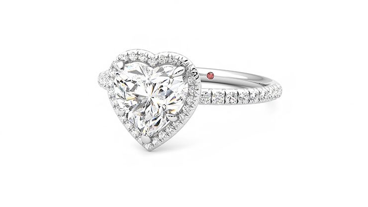 Taylor & Hart Dawn Heart Engagement Ring 360 degree image 26