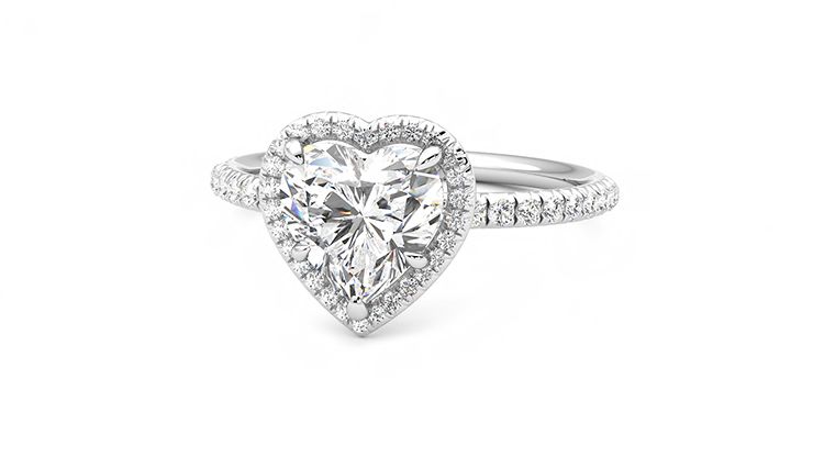 Taylor & Hart Dawn Heart Engagement Ring 360 degree image 27