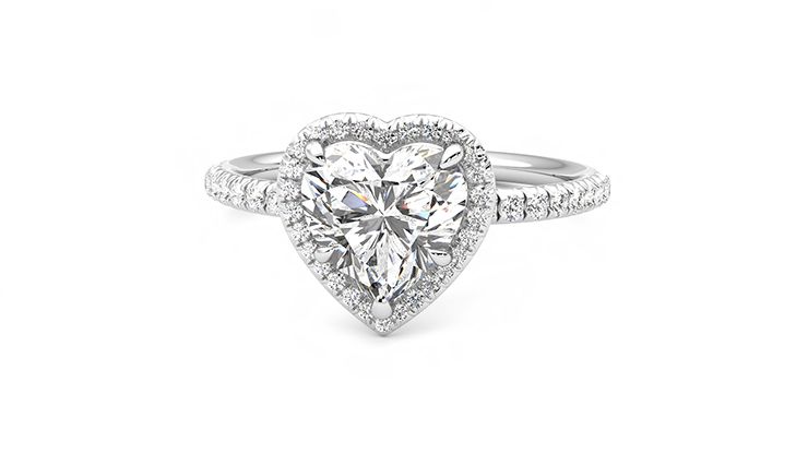Taylor & Hart Dawn Heart Engagement Ring 360 degree image 28