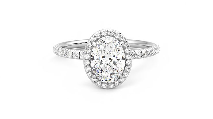 Taylor & Hart Dawn Oval Engagement Ring 360 degree image 1