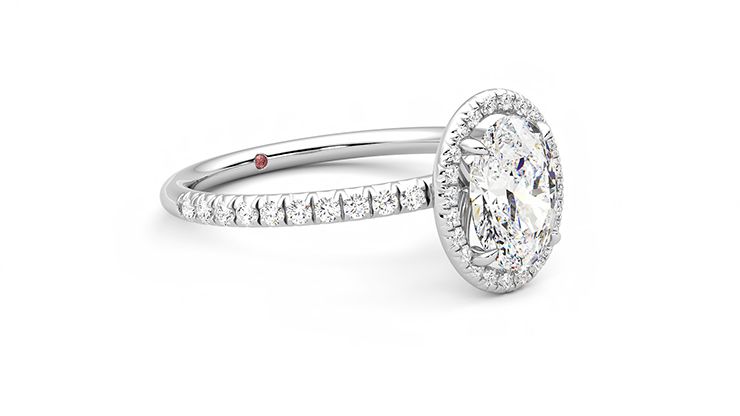 Taylor & Hart Dawn Oval Engagement Ring 360 degree image 6
