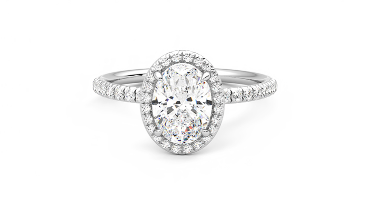 Taylor & Hart Dawn Oval Engagement Ring 360 degree image 29