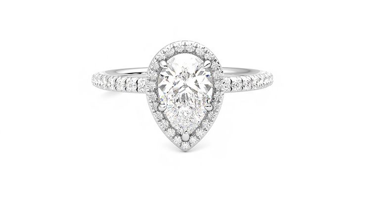Taylor & Hart Dawn Pear Engagement Ring 360 degree image 0