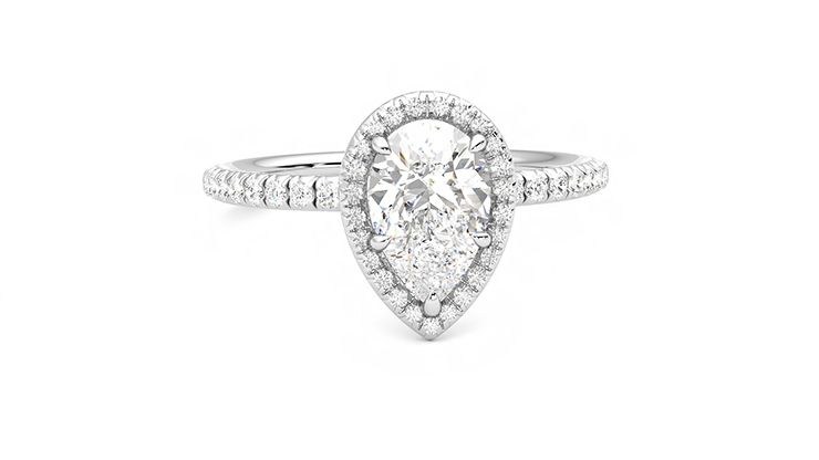 Taylor & Hart Dawn Pear Engagement Ring 360 degree image 1