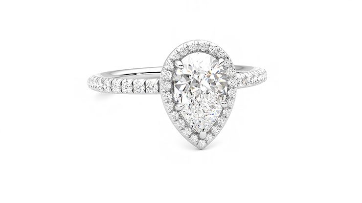 Taylor & Hart Dawn Pear Engagement Ring 360 degree image 2