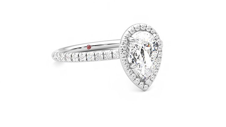 Taylor & Hart Dawn Pear Engagement Ring 360 degree image 4