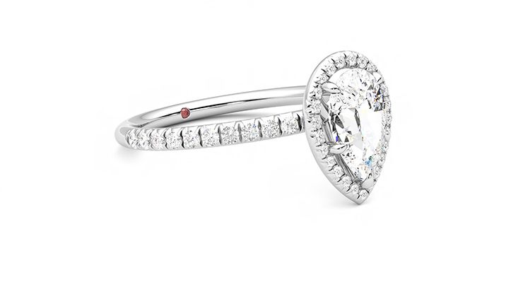 Taylor & Hart Dawn Pear Engagement Ring 360 degree image 5