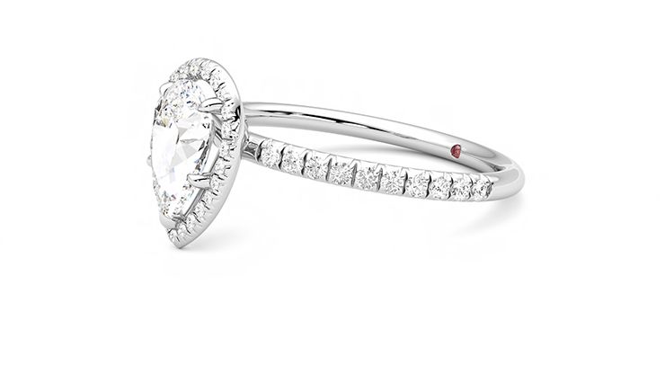 Taylor & Hart Dawn Pear Engagement Ring 360 degree image 22