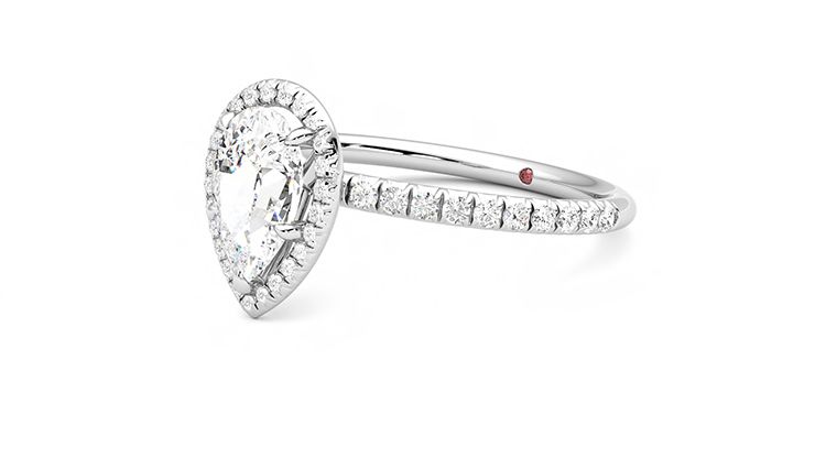 Taylor & Hart Dawn Pear Engagement Ring 360 degree image 23