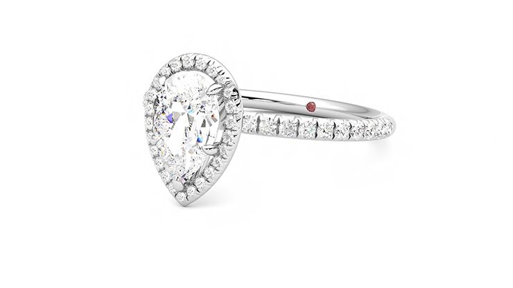 Taylor & Hart Dawn Pear Engagement Ring 360 degree image 24