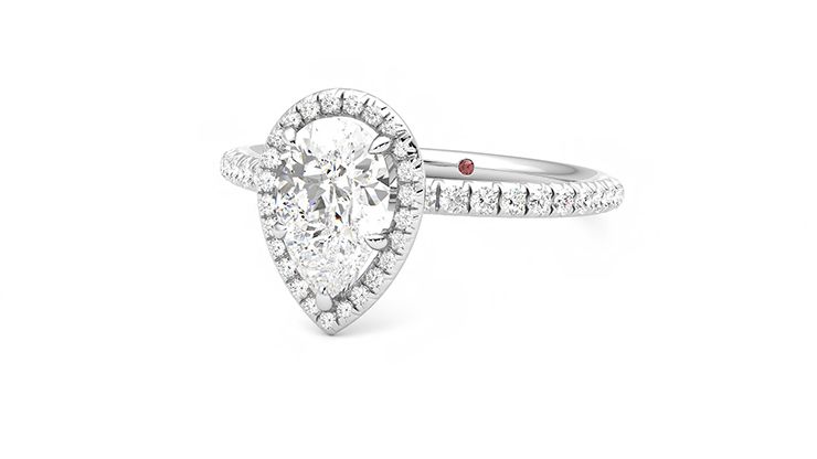 Taylor & Hart Dawn Pear Engagement Ring 360 degree image 25