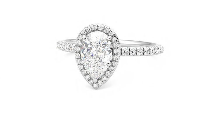 Taylor & Hart Dawn Pear Engagement Ring 360 degree image 26