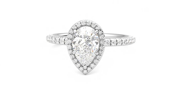 Taylor & Hart Dawn Pear Engagement Ring 360 degree image 27