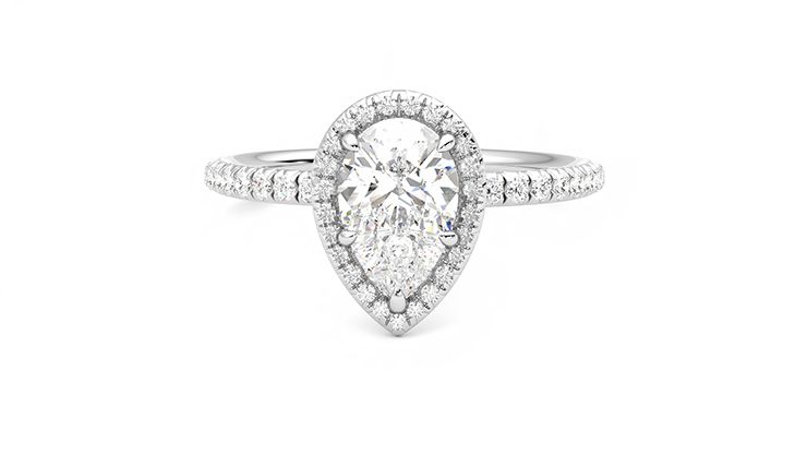 Taylor & Hart Dawn Pear Engagement Ring 360 degree image 28