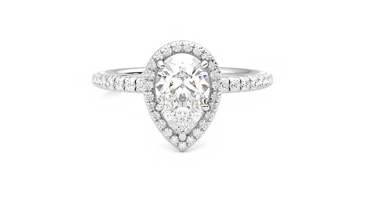 Taylor & Hart Dawn Pear Engagement Ring 360 degree image 29
