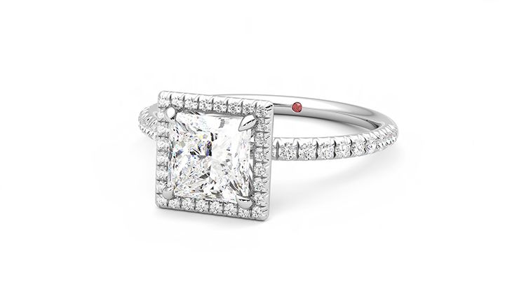 Taylor & Hart Dawn Princess Engagement Ring 360 degree image 26