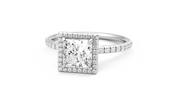 Taylor & Hart Dawn Princess Engagement Ring 360 degree image 27