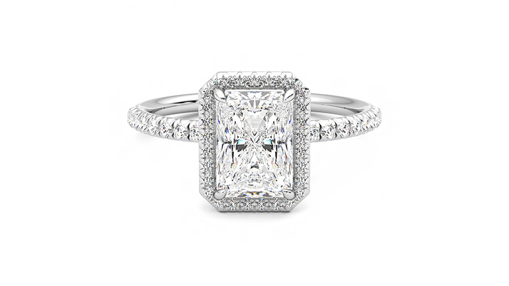 Taylor & Hart Dawn Radiant Engagement Ring 360 degree image 0
