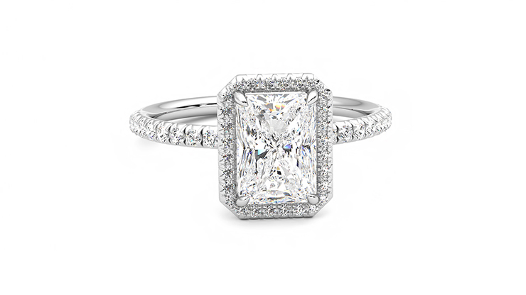 Taylor & Hart Dawn Radiant Engagement Ring 360 degree image 2