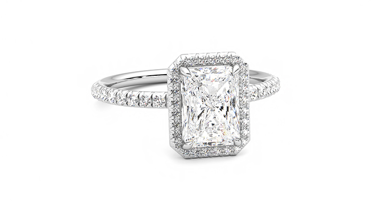 Taylor & Hart Dawn Radiant Engagement Ring 360 degree image 3