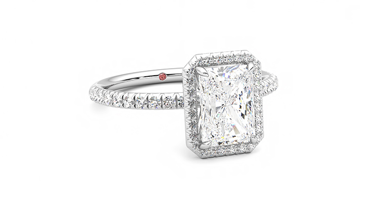 Taylor & Hart Dawn Radiant Engagement Ring 360 degree image 4
